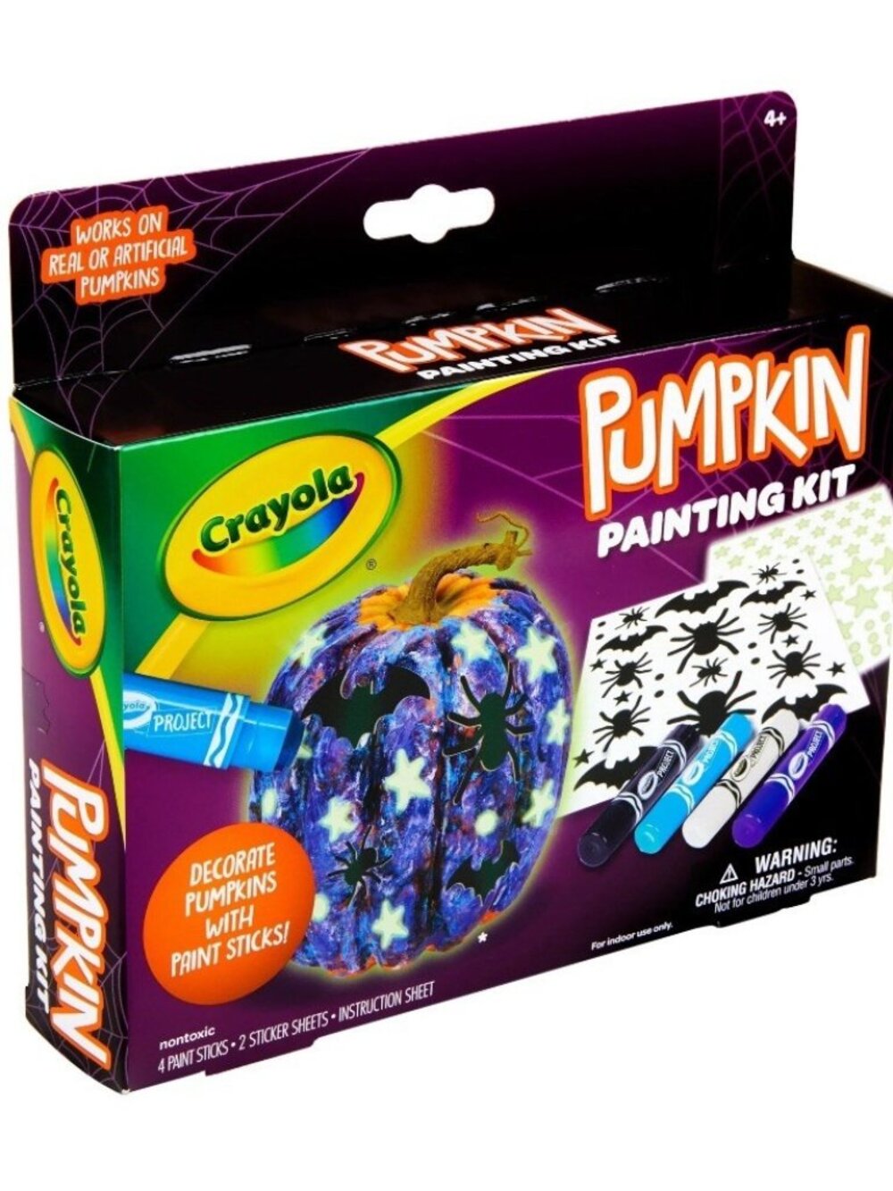 Crayola Pumpkin Painting Kit Paint Sticks Stickers No Carve Kids Halloween Craft